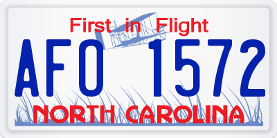 NC license plate AFO1572