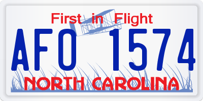 NC license plate AFO1574