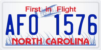 NC license plate AFO1576
