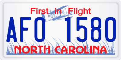 NC license plate AFO1580