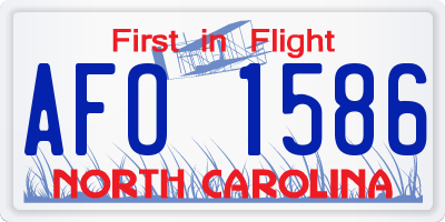 NC license plate AFO1586