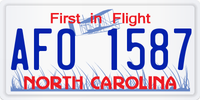 NC license plate AFO1587