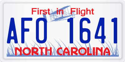 NC license plate AFO1641