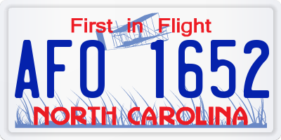 NC license plate AFO1652