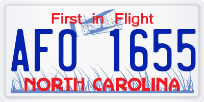 NC license plate AFO1655