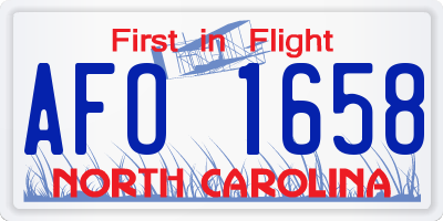 NC license plate AFO1658