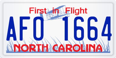 NC license plate AFO1664
