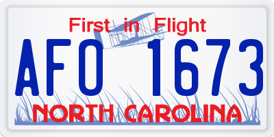 NC license plate AFO1673