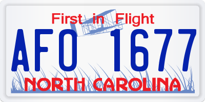 NC license plate AFO1677