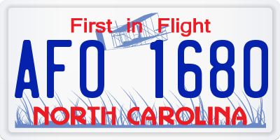 NC license plate AFO1680
