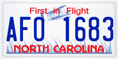 NC license plate AFO1683