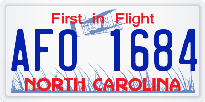 NC license plate AFO1684