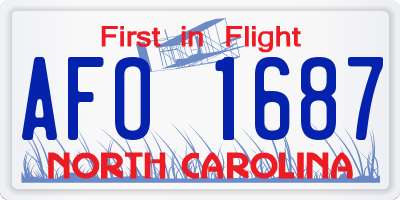 NC license plate AFO1687
