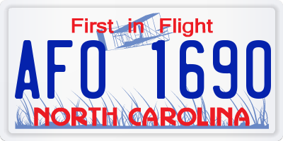 NC license plate AFO1690