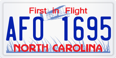 NC license plate AFO1695