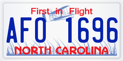 NC license plate AFO1696