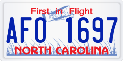 NC license plate AFO1697