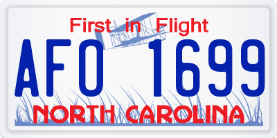 NC license plate AFO1699