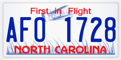 NC license plate AFO1728
