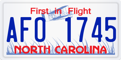 NC license plate AFO1745