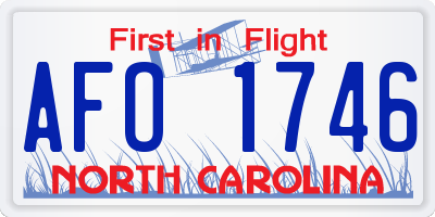 NC license plate AFO1746