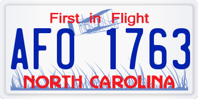 NC license plate AFO1763