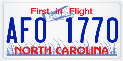 NC license plate AFO1770