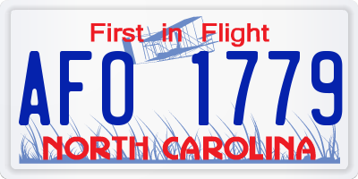 NC license plate AFO1779