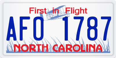 NC license plate AFO1787