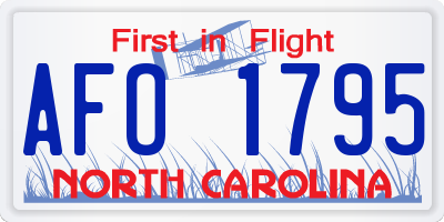 NC license plate AFO1795