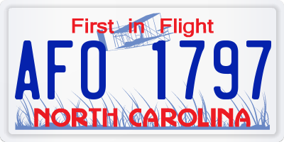 NC license plate AFO1797