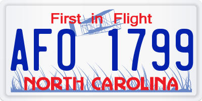 NC license plate AFO1799