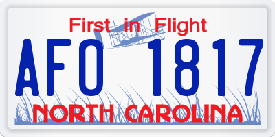 NC license plate AFO1817