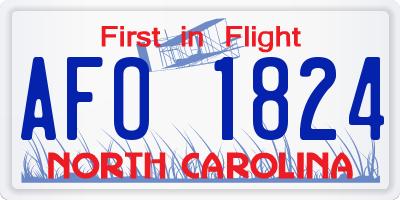 NC license plate AFO1824