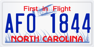 NC license plate AFO1844