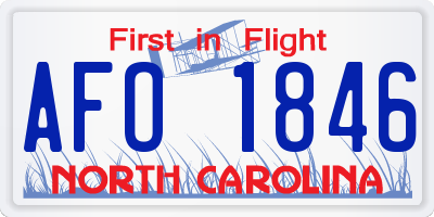 NC license plate AFO1846
