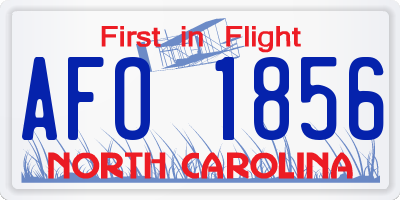 NC license plate AFO1856