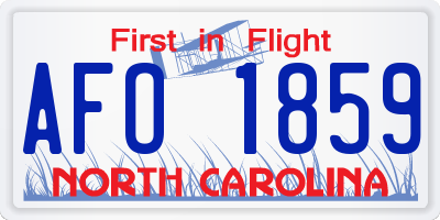 NC license plate AFO1859