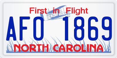 NC license plate AFO1869