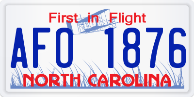 NC license plate AFO1876