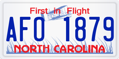 NC license plate AFO1879