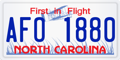 NC license plate AFO1880