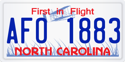 NC license plate AFO1883