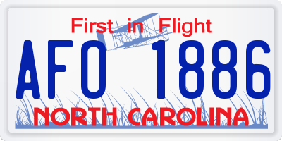 NC license plate AFO1886