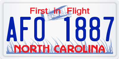NC license plate AFO1887