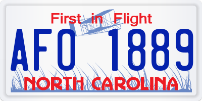 NC license plate AFO1889