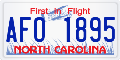 NC license plate AFO1895