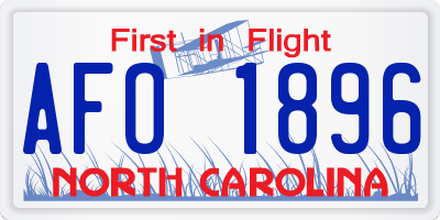 NC license plate AFO1896