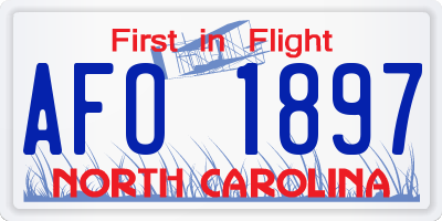 NC license plate AFO1897