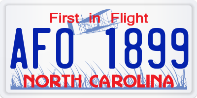 NC license plate AFO1899